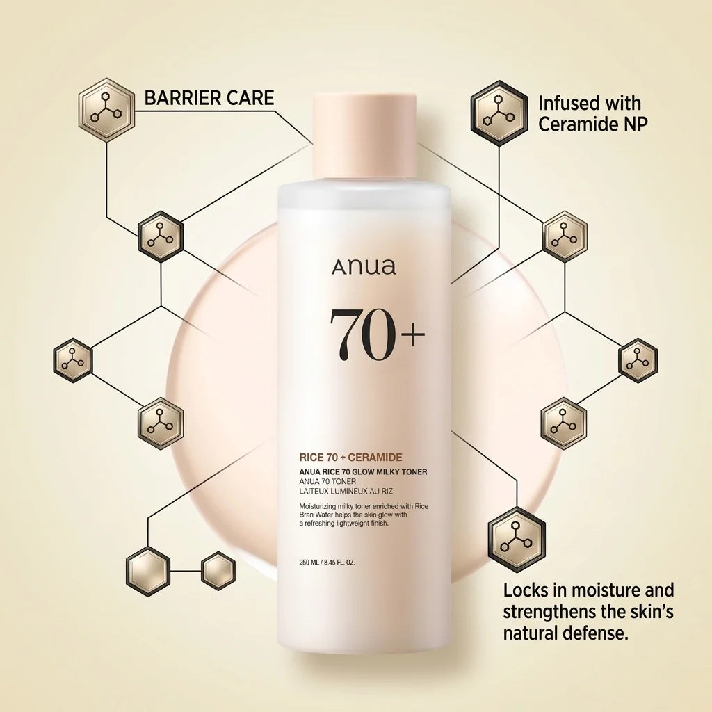 ANUA Rice 70 Glow Milky Toner – Hydrate, Brighten & Strengthen Skin Barrier