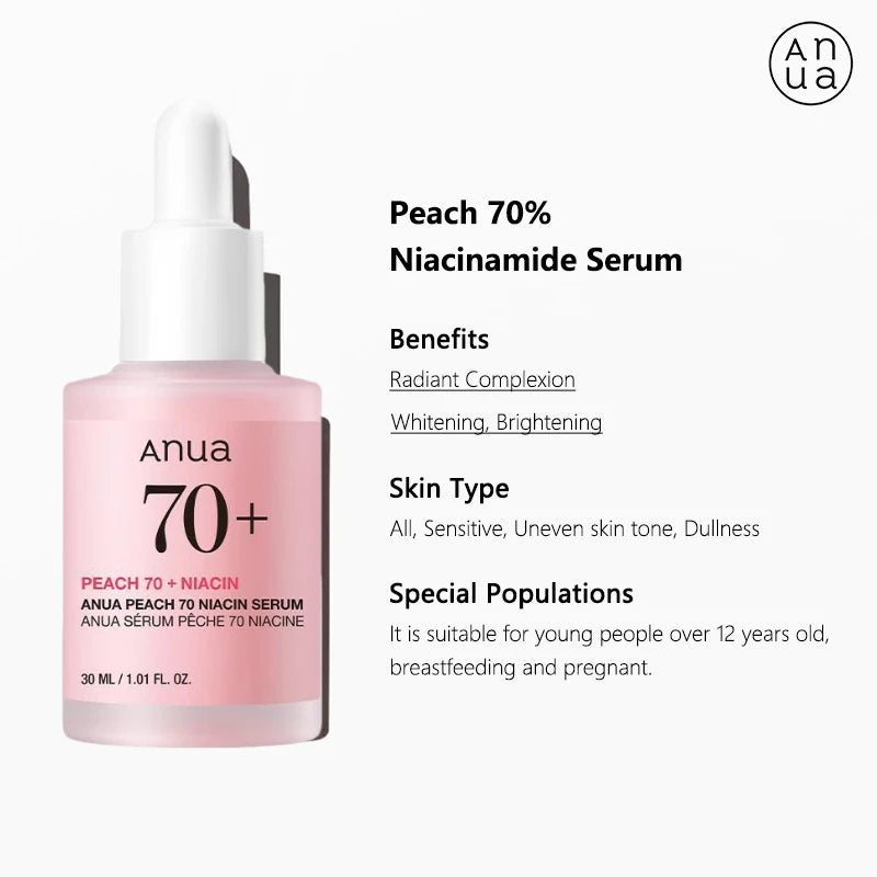 ANUA Peach 70 Niacinamide Essence – Glow & Brightening Serum